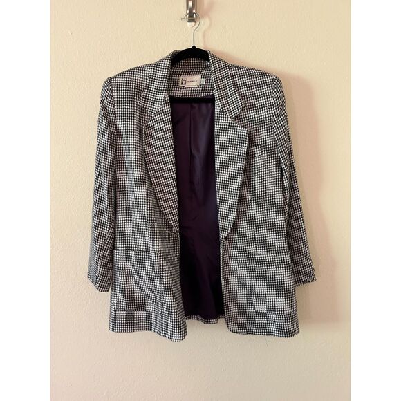 Vintage Prophecy Houndstooth One Button Blazer Jacket Women's 8‎ - Picture 2 of 8